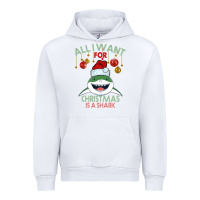 White All I Want For Christmas Is A Shark Urban Hoodie - Bettercallsaul