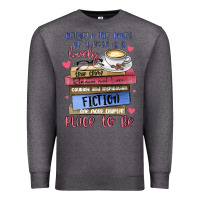 Charcoal Heather between the pages of a book is lovely place to be Premium Sweatshirt - MaliasSmallBusiness