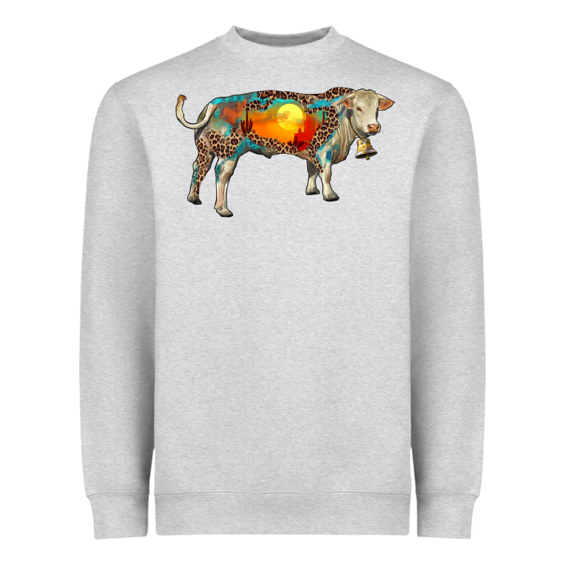 Charolais Bull With Desert And Leopard Heavyweight Sweatshirt by RanaPortraitStore | Teevron