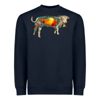 Navy charolais bull with desert and leopard Heavyweight Sweatshirt - RanaPortraitStore