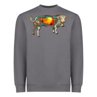 Storm charolais bull with desert and leopard Heavyweight Sweatshirt - RanaPortraitStore