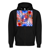 Black patriotic usa flag and sunflower Zipper Hoodie - BundleAndBundleShop