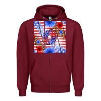 Burgundy patriotic usa flag and sunflower Zipper Hoodie - BundleAndBundleShop