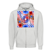 Dove Grey patriotic usa flag and sunflower Zipper Hoodie - BundleAndBundleShop