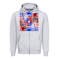 Heather Grey patriotic usa flag and sunflower Zipper Hoodie - BundleAndBundleShop