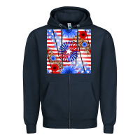 Navy patriotic usa flag and sunflower Zipper Hoodie - BundleAndBundleShop
