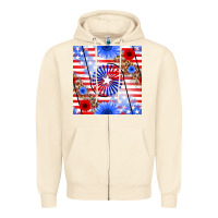 Sandshell patriotic usa flag and sunflower Zipper Hoodie - BundleAndBundleShop