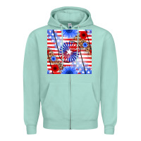 Seafoam patriotic usa flag and sunflower Zipper Hoodie - BundleAndBundleShop