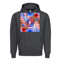 Smoke patriotic usa flag and sunflower Zipper Hoodie - BundleAndBundleShop