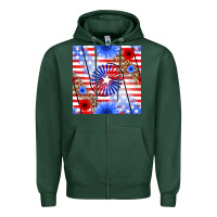 Sports Green patriotic usa flag and sunflower Zipper Hoodie - BundleAndBundleShop