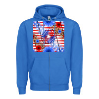 True Royal patriotic usa flag and sunflower Zipper Hoodie - BundleAndBundleShop