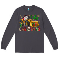 Smoke i dig Christmas bulldozer santa Long Sleeve Tee - JahusDesignShop