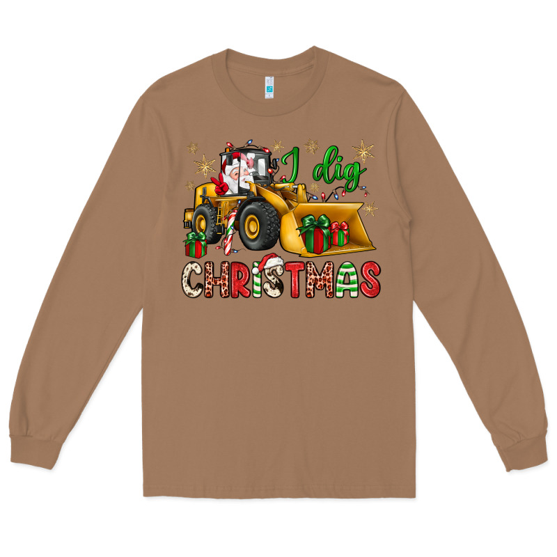 I Dig Christmas Bulldozer Santa Long Sleeve Tee by JahusDesignShop | Teevron
