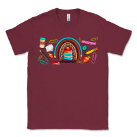 Burgundy teacher life rainbow frosted Classic Tee - JahusDesignShop