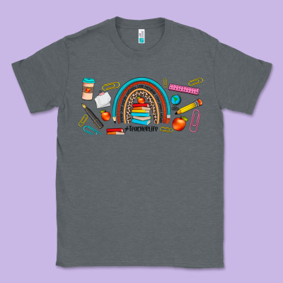 Teacher Life Rainbow Frosted Classic Tee Designed By Jahusdesignshop
