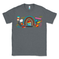 Charcoal Heather teacher life rainbow frosted Classic Tee - JahusDesignShop