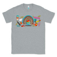 Heather Grey teacher life rainbow frosted Classic Tee - JahusDesignShop
