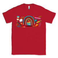 Red teacher life rainbow frosted Classic Tee - JahusDesignShop