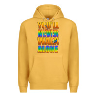 Mustard Lgbtq You'll Never Walk Alone With Peace Premium Hoodie - BundleAndBundleShop
