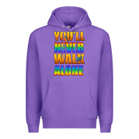 Purple Lgbtq You'll Never Walk Alone With Peace Premium Hoodie - BundleAndBundleShop