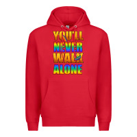 Red Lgbtq You'll Never Walk Alone With Peace Premium Hoodie - BundleAndBundleShop
