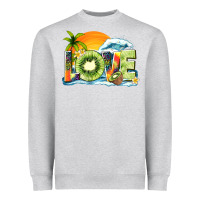 Heather Grey love kiwi summer Heavyweight Sweatshirt - texasbilliewilder