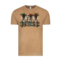 Vintage Camel 3 sheeps suffolk ewe with bandanas and fence Vintage Tee - BarkalooDesign