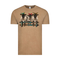 Vintage Coffee 3 sheeps suffolk ewe with bandanas and fence Vintage Tee - BarkalooDesign