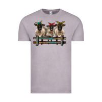 Vintage Zinc 3 sheeps suffolk ewe with bandanas and fence Vintage Tee - BarkalooDesign