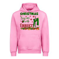Fuchsia Pink Christmas Begins With Christ Urban Hoodie - Bettercallsaul