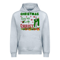 Heather Grey Christmas Begins With Christ Urban Hoodie - Bettercallsaul