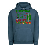 Pigment Midnight Navy Christmas Begins With Christ Urban Hoodie - Bettercallsaul