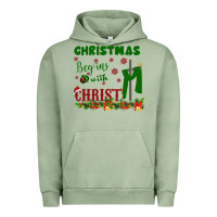 Pigment Oil Green Christmas Begins With Christ Urban Hoodie - Bettercallsaul