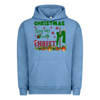 Pigment Pebble Blue Christmas Begins With Christ Urban Hoodie - Bettercallsaul