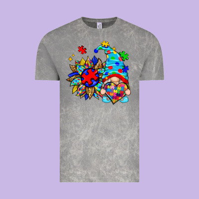 Autism Sunflower Gnome Vintage Tee Designed By Zillion Design Studio