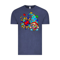 Vintage Denim autism sunflower gnome Vintage Tee - Zillion Design Studio
