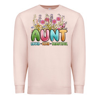 Pale Pink aunt loved kind beautiful Premium Sweatshirt - MaliasSmallBusiness