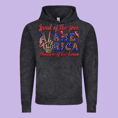 Vintage Hoodie land of the free america because of the brave