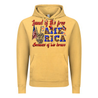Vintage Mustard land of the free america because of the brave Vintage Hoodie - texasbilliewilder