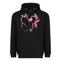 Black stethoscope nurse medical breast cancer awareness Heavyweight Hoodie - MaliasSmallBusiness