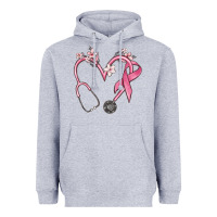 Heather Grey stethoscope nurse medical breast cancer awareness Heavyweight Hoodie - MaliasSmallBusiness