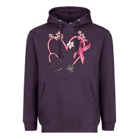 Plum stethoscope nurse medical breast cancer awareness Heavyweight Hoodie - MaliasSmallBusiness