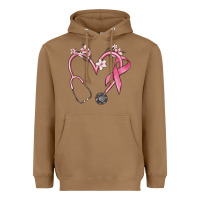 Toasted Coconut stethoscope nurse medical breast cancer awareness Heavyweight Hoodie - MaliasSmallBusiness