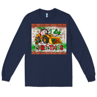 Navy i dig christmas bulldozer santa Long Sleeve Tee - JahusDesignShop