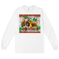 I Dig Christmas Bulldozer Santa Long Sleeve Tee | Teevron