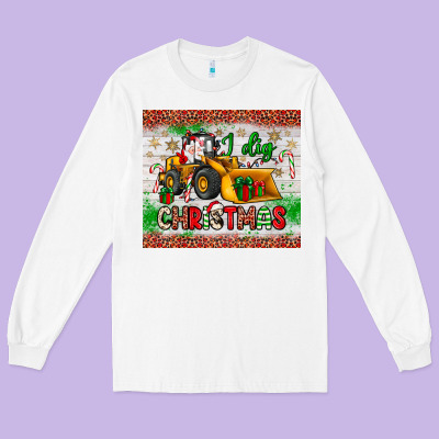 I Dig Christmas Bulldozer Santa Long Sleeve Tee Designed By Jahusdesignshop