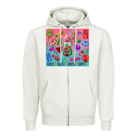 Oatmeal Heather candy Zipper Hoodie - AdoDesignShop