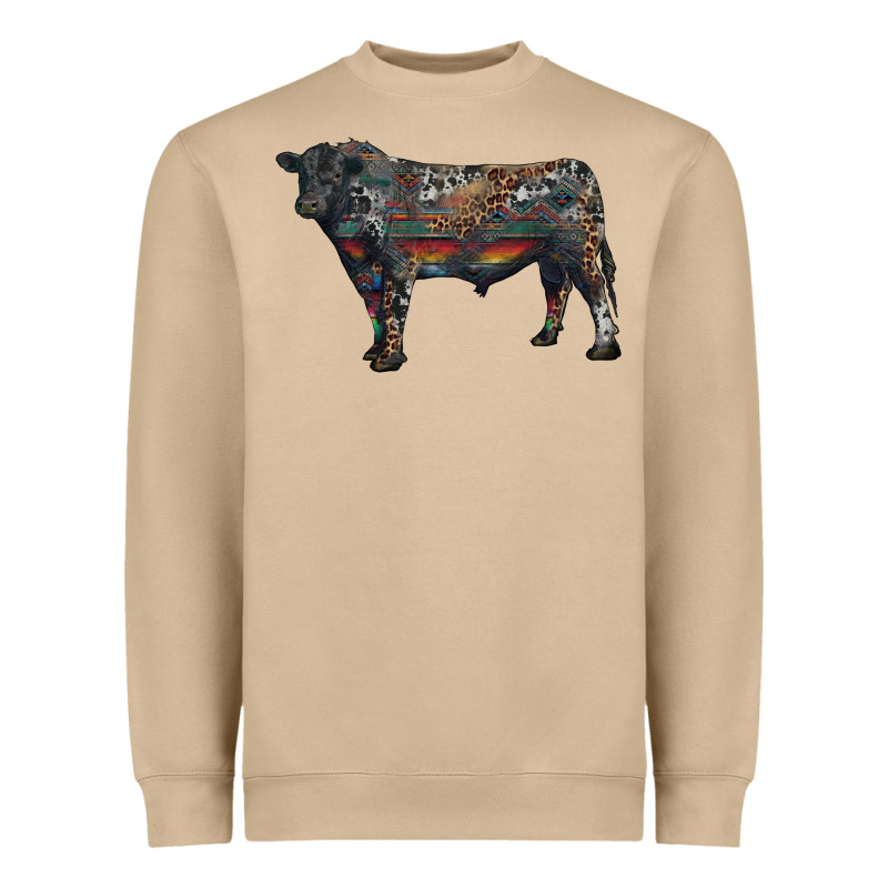 Black Angus Bull With Western Patterns Heavyweight Sweatshirt by RanaPortraitStore | Teevron