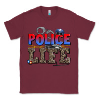 Burgundy police life Classic Tee - AdoDesignShop