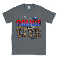 Charcoal Heather police life Classic Tee - AdoDesignShop